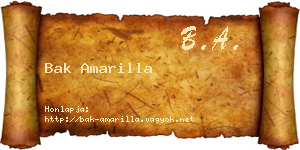 Bak Amarilla névjegykártya